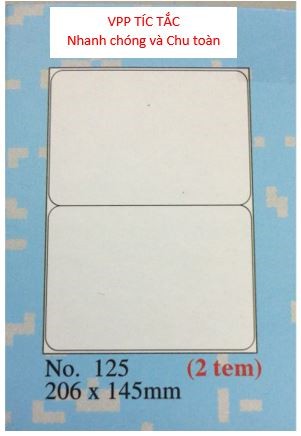 Nhãn TOMY (số 125 A4 - xấp/20 tờ)