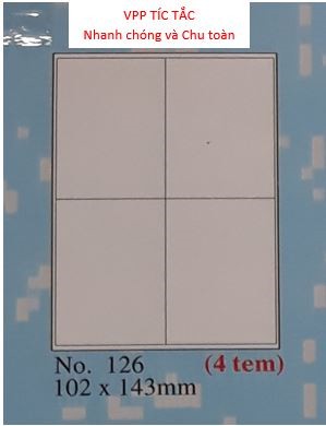 Nhãn TOMY (số 127 A4 - xấp/20 tờ)