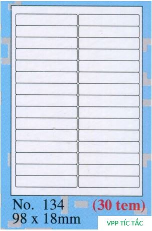 Nhãn TOMY (số 134 A4 - xấp/20 tờ)