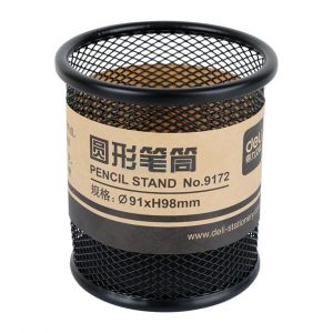 Hộp cắm bút sắt tròn Deli 9172 đen