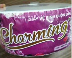 Giấy vệ sinh 500gr (cuộn lớn Charming- 2 lớp-tím)