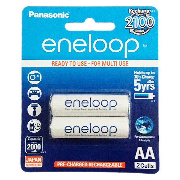 Pin sạc Panasonic 2A trắng (2 viên/vĩ)