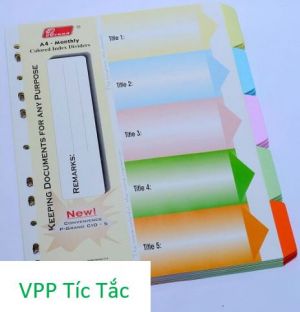 Bìa phân trang giấy Pgrand 5 màu (không sổ)